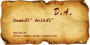Demkó Anikó névjegykártya