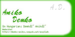 aniko demko business card